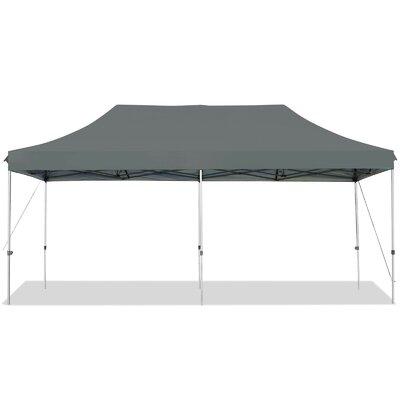 FRESCOLY 10'X20' Adjustable Folding Heavy Duty Sun Shelter w/ Carrying Bag- Metal/Steel/Soft-top in Gray | 132 H x 120 W x 240 D in | Wayfair