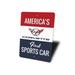 Lizton Sign Shop, Inc Corvette Americas First Sports Car Aluminum Sign Aluminum in Blue/Gray/Red | 14 H x 10 W x 0.04 D in | Wayfair 3813-A1014