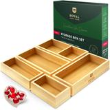 Royal Craft Wood Drawer Organizer Storage Box/Bin Set - 5-Piece Multi-use Drawer Organizer for Kitchen, Bathroom, Office Desk, Makeup | Wayfair