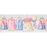 Zoomie Kids Ardley Dresses on Hangers Wall Border Plastic in Pink/Blue | 9 H x 180 W x 0.01 D in | Wayfair ZMIE7235 45301431