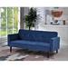 Corrigan Studio® Dennerline 72" Velvet Square Arm Convertible Sofa Velvet in Blue | 30.25 H x 72 W x 34.6 D in | Wayfair