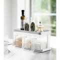 Tower Yamazaki Home Pantry Canisters w/ Rack, Kitchen Organizer, Triple, Steel + Plastic, Handles Resin in White | Wayfair 3343