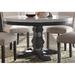 Canora Grey Olivia-Grace 54" Genuine Marble Pedestal Dining Table Wood in Brown/White | 30 H x 54 W x 54 D in | Wayfair