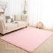 Pink 90 x 63 x 0.01 in Living Room Area Rug - Pink 90 x 63 x 0.01 in Area Rug - Everly Quinn Luxury Fluffy Rugs Ultra Soft Shag Rug For Bedroom Living Room | Wayfair