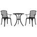 Alcott Hill® Patio Bistro Set 3 Piece Patio Round Table & Chairs Cast Aluminum Metal in Black | 24.41 W x 24.41 D in | Wayfair