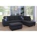 Gray Sectional - Wade Logan® Palmer Square 103.5" Wide Sofa & Chaise w/ Ottoman Linen, Wood | 35 H x 103.5 W x 74.5 D in | Wayfair