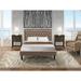 Winston Porter Almarion Upholstered Platform 3 Piece Bedroom Set Upholstered in Gray/Brown | 47 H x 65 W x 89 D in | Wayfair