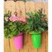 Arlmont & Co. Fence Planter w/ Iron Hanger Set Of 2 Sage/Hot Pink Metal in Blue | 15 H x 7 W x 7 D in | Wayfair A8DD3E1926164684A9747334F9E962DD