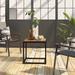 Latitude Run® Allise Stone-Look/Wood-Look Concrete Square Frame Outdoor Side Table w/ Steel Base Stone/Concrete/Metal in Brown | Wayfair
