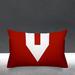 Latitude Run® Maluhia Geometric Vee Shape Indoor/Outdoor Lumbar Pillow Polyester/Polyfill blend in Red | 14 H x 18 W x 5.3 D in | Wayfair