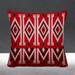 ULLI HOME Akin Abstract Tribal Indoor/Outdoor Throw Pillow Polyester/Polyfill blend in Red | 16 H x 16 W x 4.3 D in | Wayfair Akin_Square_Red_16x16