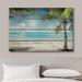IDEA4WALL - Canvas Prints Wall Art - Tropical Beach w/ Palm Tree On Vintage Background Rustic Home Decoration - 12" X 18" Canvas in White | Wayfair