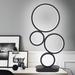 Ivy Bronx Acheson LED Table Lamp, Modern Bedroom Bedside Dimmable Night Lamp Desk Light, 4-Circle Plastic/Metal in Black/White | Wayfair