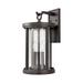 Longshore Tides Ishani Oil Rubbed Bronze 3 - Bulb Water Glass Outdoor Wall Lantern Aluminum/Metal in Brown | 18 H x 10 W x 11 D in | Wayfair