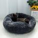 Tucker Murphy Pet™ Cecilla Plush Faux Fur Round Pet Bed Soft Shaggy Calming Mat For Pets Metal in Gray | 4 H x 40 W x 40 D in | Wayfair