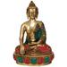 Bungalow Rose Lord Buddha In The Bhumisparsha Mudra Metal in Yellow | 11.5 H x 8 W x 4.5 D in | Wayfair 534A43619A434FA78B04516E80306DC0