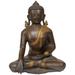 Bungalow Rose The Buddha In Bhumisparsha Mudra Metal in Brown/Yellow | 12.5 H x 10 W x 7 D in | Wayfair CAC78EC6B998413BB022848342208C90