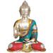 Bungalow Rose Lord Buddha In Vitark Mudra Metal in Yellow | 14 H x 11 W x 7.5 D in | Wayfair 6A8AEB46617246D19D6B7910E1C15474
