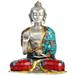Bungalow Rose Lord Buddha In Abhaya Mudra Metal in Green/Red/Yellow | 6 H x 5 W x 3 D in | Wayfair 7C972B28B8C049D4BCD716CE678DA49B