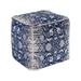 Bungalow Rose Damales 18" Wide Square Ikat Pouf Ottoman Polyester/Cotton in Blue | 18 H x 18 W x 18 D in | Wayfair BC61A4D885BD4BACA3358CB04CEB2EC1