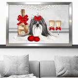 The Holiday Aisle® Christmas Holiday Shih Tzu (Horizontal) By Jodi - Graphic Art Plastic/Acrylic in Red/White | 33.5 H x 49.5 W x 1 D in | Wayfair