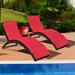 Mia-Lena Latitude Run® 2-piece Foldable Outdoor Patio Rattan Lounge Chair Reclining Chaise Chair Turquoise | 37 H x 25 W x 64 D in | Wayfair