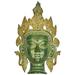 Bungalow Rose Tibetan Buddhist Deity Goddess Tara Mask (Wall Hanging) Metal in Yellow | 14 H x 8.5 W x 4.2 D in | Wayfair