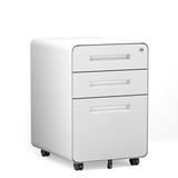 Inbox Zero Deontae 3-Drawer Mobile Vertical Filing Cabinet Metal/Steel in White | 22.83 H x 15.75 W x 17.72 D in | Wayfair