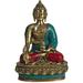 Bungalow Rose Tibetan Buddhist Deity- Triple Hued Bhaishajyaguru (The Medicine Buddha) Metal in Yellow | 13 H x 8.5 W x 5.5 D in | Wayfair