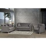 Rosdorf Park Canny 54" Flared Arm Loveseat w/ Reversible Cushions Polyester in Brown/Gray | 35 H x 54 W x 35 D in | Wayfair