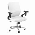 Bush Business Furniture Move 40 Series Mid Back Leather Office Chair in White - Bush Furniture M4CH2701WHL-Z