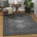 Merkez 6'7" x 9' Updated Moroccan Farmhouse Black White/Natural Gray/Gray/Dusty Sage/Medium Gray/Black/Light Gray Area Rug - Hauteloom