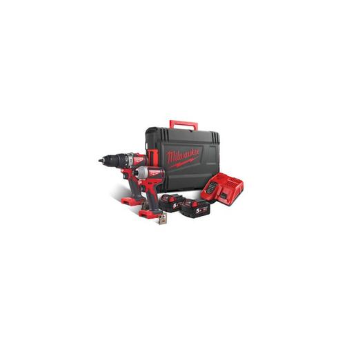 Pack 18V Schlagbohrmaschine und Schlagschrauber MILWAUKEE – Bohrmaschine M18 BLPD2 – Schrauber M18