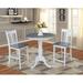 30" Round Pedestal Gathering Height Table With 2 San Remo Counter Height Stools - Set of 3 Pieces