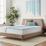 3-inch Gel Memory Foam Mattress Topper with Premium Waterproof Mattress Protector by Lucid Comfort Collection - Blue/White