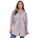 Plus Size Women's Kate Tunic Big Shirt by Roaman's in Pink Multi Stripe (Size 28 W) Button Down Tunic Shirt