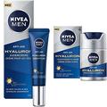 NIVEA MEN Anti-Age Hyaluron Augencreme (15 ml), Augenpflege reduziert Anzeichen von Müdigkeit, Feuchtigkeitscreme mildert Falten im Augenbereich sichtbar & Anti-Age Hyaluron Feuchtigkeitscreme (50 ml)