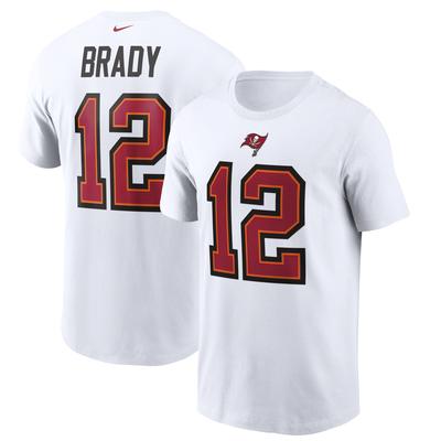 Nike Tom Brady Tampa Bay Buccaneers T-Shirt mit Name und Nummer für Herren, weiß Image