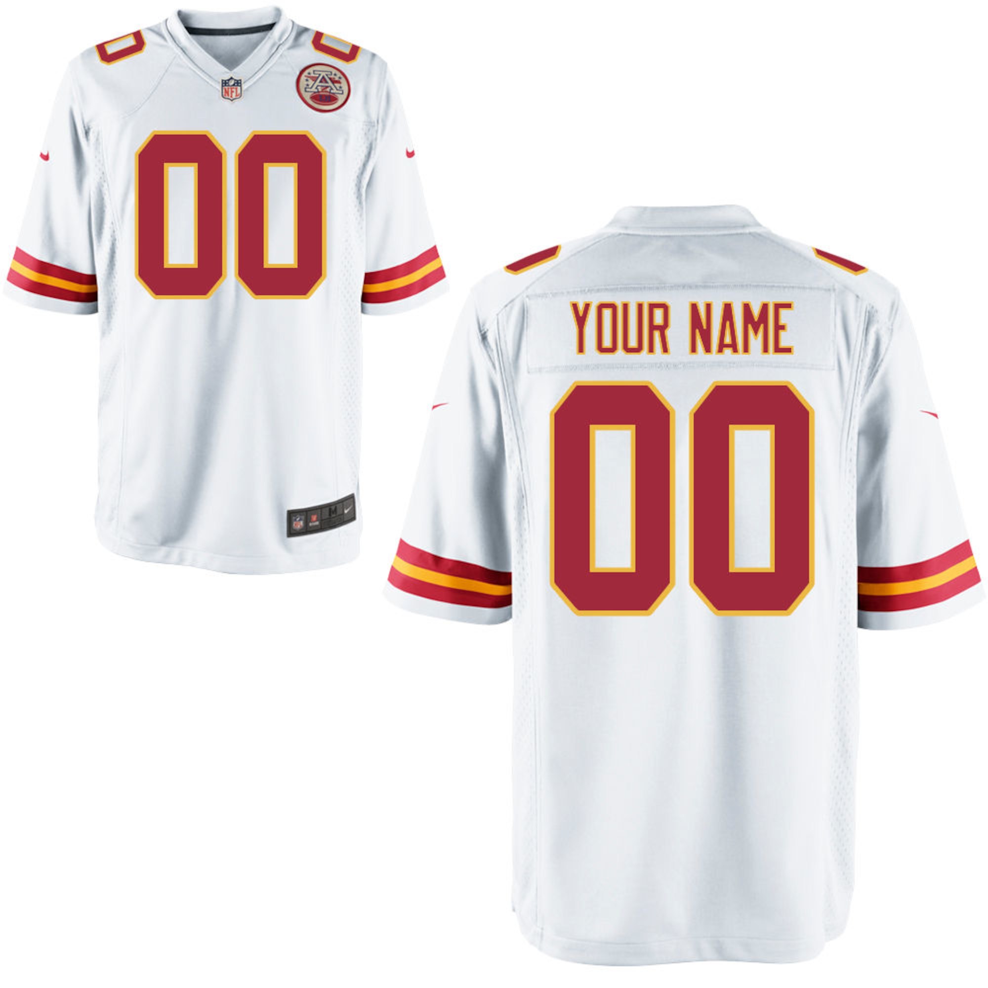 Kansas City Chiefs Nike Game Auswärtstrikot - Weiß - Personalisiert - Herren Image