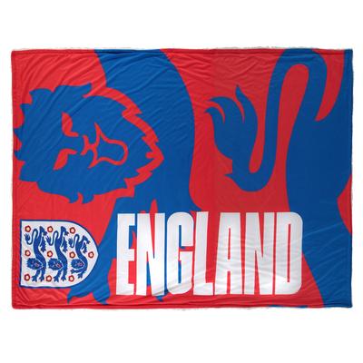 England-Slogan-Wappen-Sherpa-Fleecedecke Image