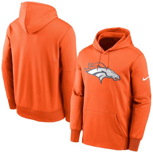 Denver Broncos Nike Prime Logo Therma Pullover Hoodie - Mens