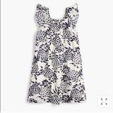 J. Crew Dresses | Crewcuts Flutter-Sleeve Dress In Pineapple Print | Color: Blue/White | Size: 12g