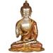 Bungalow Rose Lord Buddha In Preaching Mudra -Tibetan Buddhist Deity Metal in Yellow | 9.7 H x 7.2 W x 5 D in | Wayfair