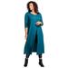 Plus Size Women's Front-Slit Ultra Femme Tunic by Roaman's in Deep Teal (Size 1X) Long Sleeve Shirt