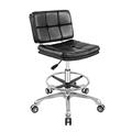 Drafting Chair Tall Office Chair for Standing Desk Adjustable Stools with Backrest & Foot Rest,Pneumatic Lifting Height,Rolling Wheels,for Studio,Dental,Home,Office,Salon and Counter(Black)