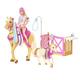 Barbie Groom 'n Care Horses Playset with Barbie Doll (Blonde 11.5-Inch), 2 Horses, 20+ Grooming and Hairstyling Accessories, Gift for 3-7 Years, GXV77