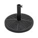 Outdoor Round Black Patio Umbrella Base, Resin and Concrete