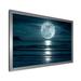 East Urban Home Super Moon over the Sea I - Photograph on Canvas Metal in Blue/White | 16 H x 32 W x 1 D in | Wayfair