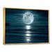 East Urban Home Super Moon over the Sea I - Photograph on Canvas Metal in Blue/White | 16 H x 32 W x 1 D in | Wayfair