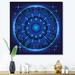 East Urban Home Neon Deep Blue Horoscope Circle w/ Zodiac Signs - Graphic Art on Canvas Canvas, Wood in White | 36 H x 36 W x 1.5 D in | Wayfair